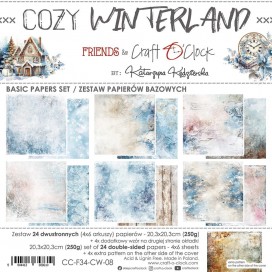 Дизайнерска хартия Cozy Winterland Basic на Craft O`Clock 20,3/20,3 см 